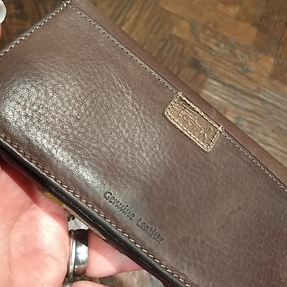 ❤️FINALPRICE❤️FossilWalletDiamondpatchworkSuede - Picture 6 of 8